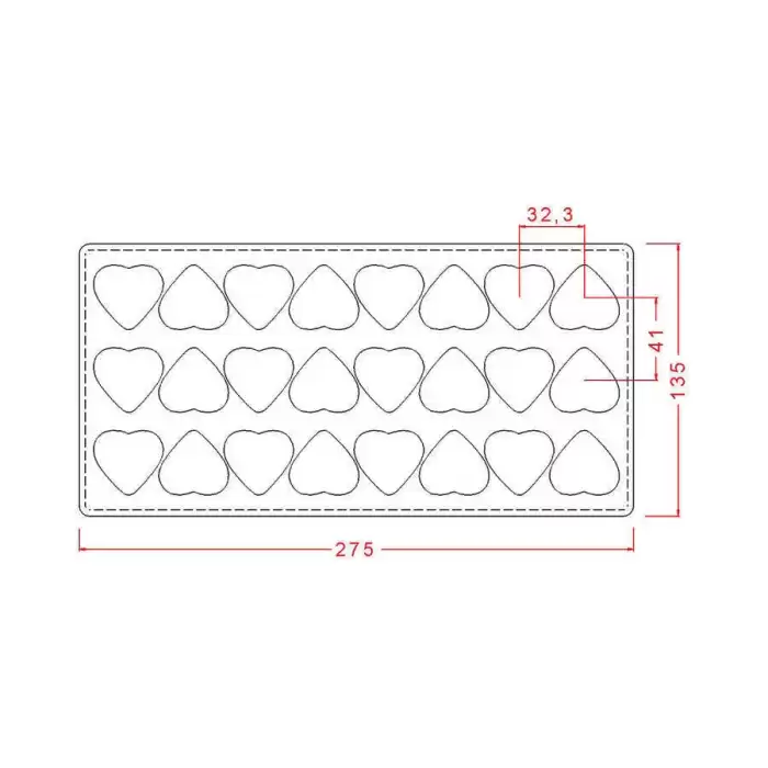 Polikarbon Pralin Kalp Çikolata Kalıbı 13 gr. -4