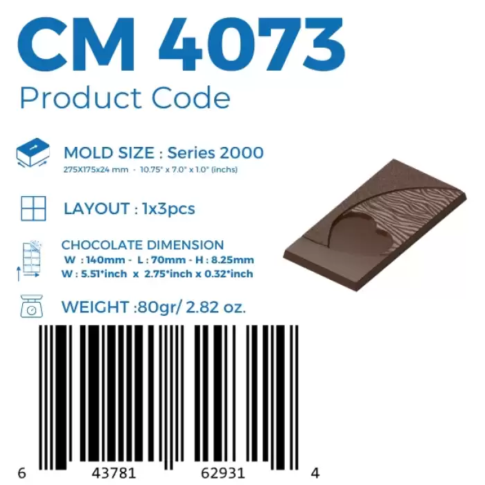 Polikarbon Tablet Çikolata Kalıbı 80 gr | Cm-4073
