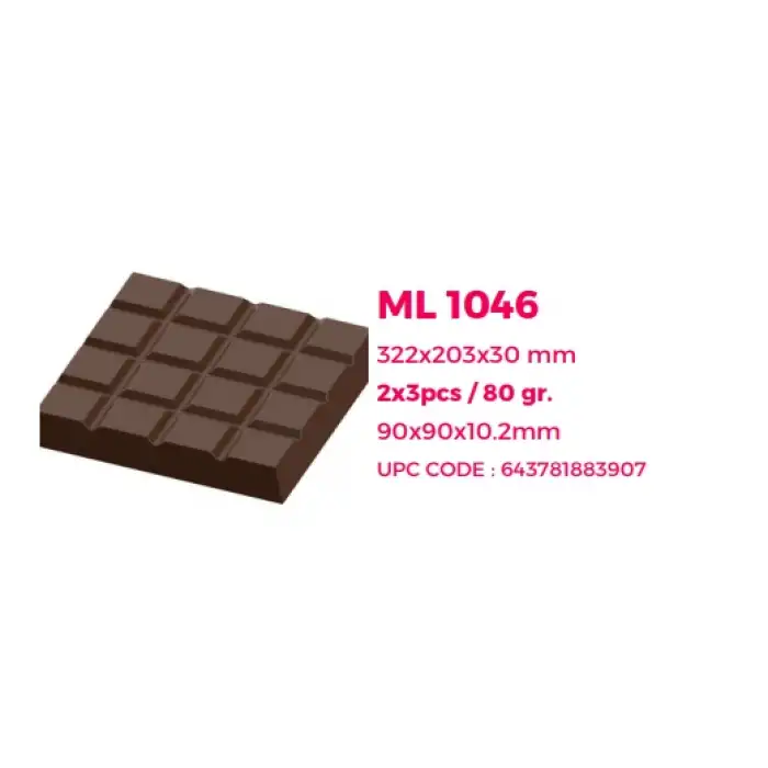 Polikarbon Tablet Çikolata Kalıbı | Dubai Çikolata Kalıbı 80 gr | ML-1046