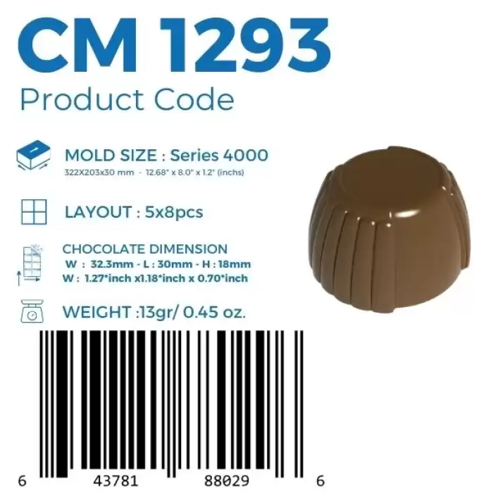 Polikarbon Yuvarlak Pralin Çikolata Kalıbı 13 gr | Cm-1293