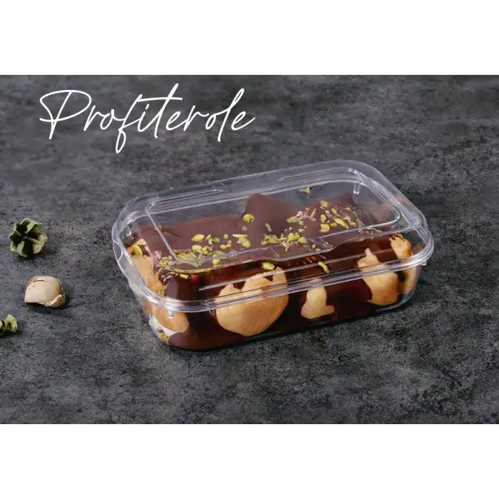 Profıterole Şeffaf Plastik Kapaklı Kutu 1130 cc - (150 ADET)