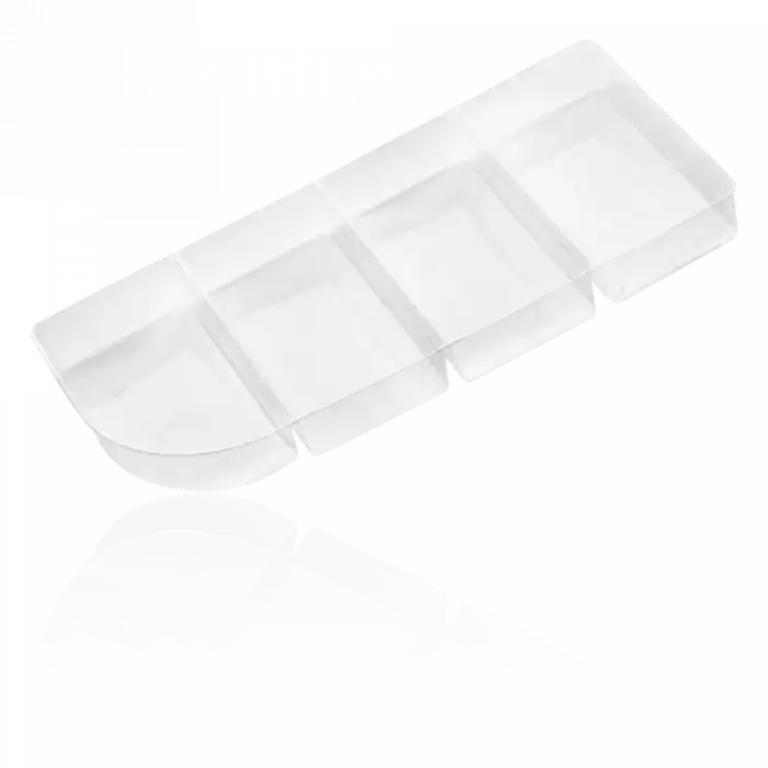 Sapphire 4 Bölmeli Şeffaf Plastik Sunum Tabağı S-4