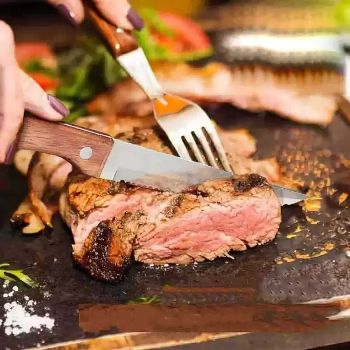 Steak Servis Bıçağı Ahşap Saplı 22 Cm (BD-STK)