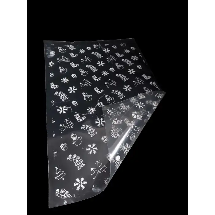 Çikolata Transfer Jelatini 40x25 Yılbaşı Beyaz (25 Adet)