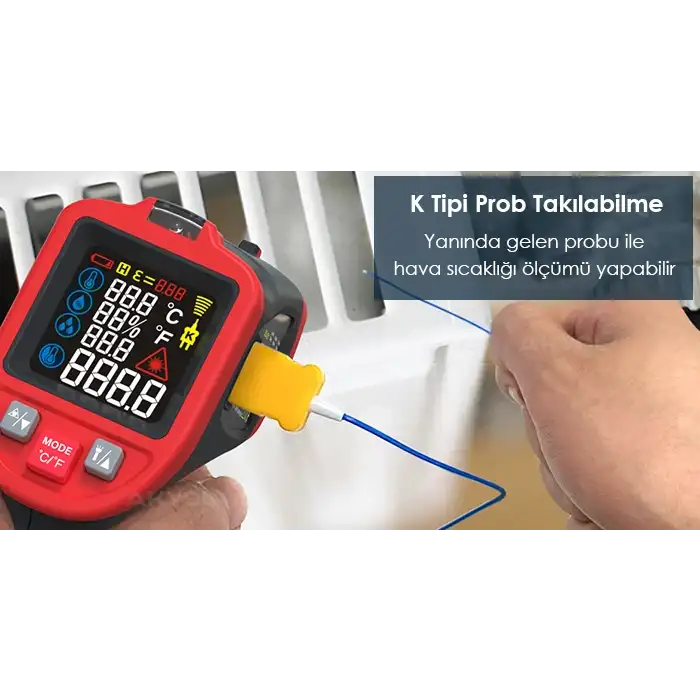 WT323E Rutubet Küf Analizli Lazerli Termometre 1050°C