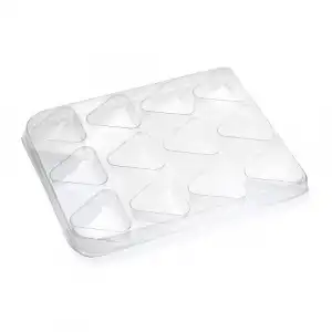 12 Bölmeli Şeffaf Plastik Sunum Tabağı