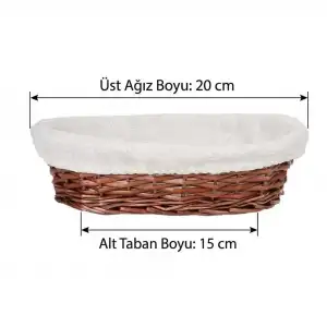 Hasır Bezli Oval Sepet 20 cm (ES-2015)
