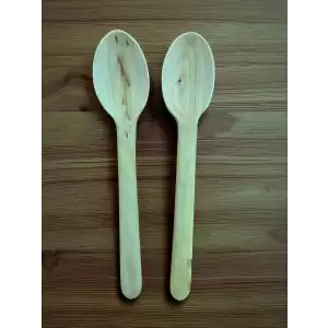 Ardıç Ağacı El Yapımı İkili Ahşap Kaşık Seti No:1