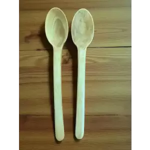 Ardıç Ağacı El Yapımı İkili Ahşap Kaşık Seti No:4