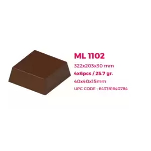 Polikarbon Kare Pralin Çikolata Kalıbı 25.7 gr | ML-1102