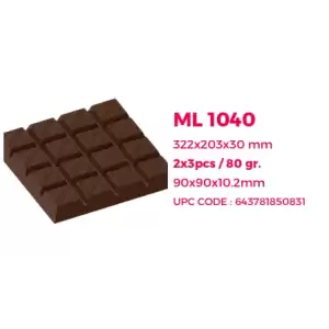 Polikarbon Tablet Çikolata Kalıbı | Dubai Çikolata Kalıbı 80 gr | ML-1040