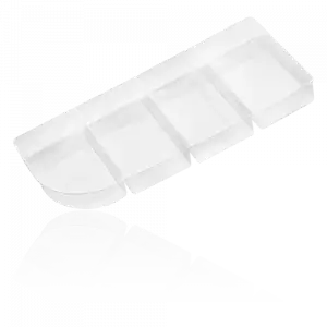 Sapphire 4 Bölmeli Şeffaf Plastik Sunum Tabağı S-4