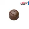 Polikarbon Yuvarlak Kalp Pralin Çikolata Kalıbı 12,5 gr | Cm-3843