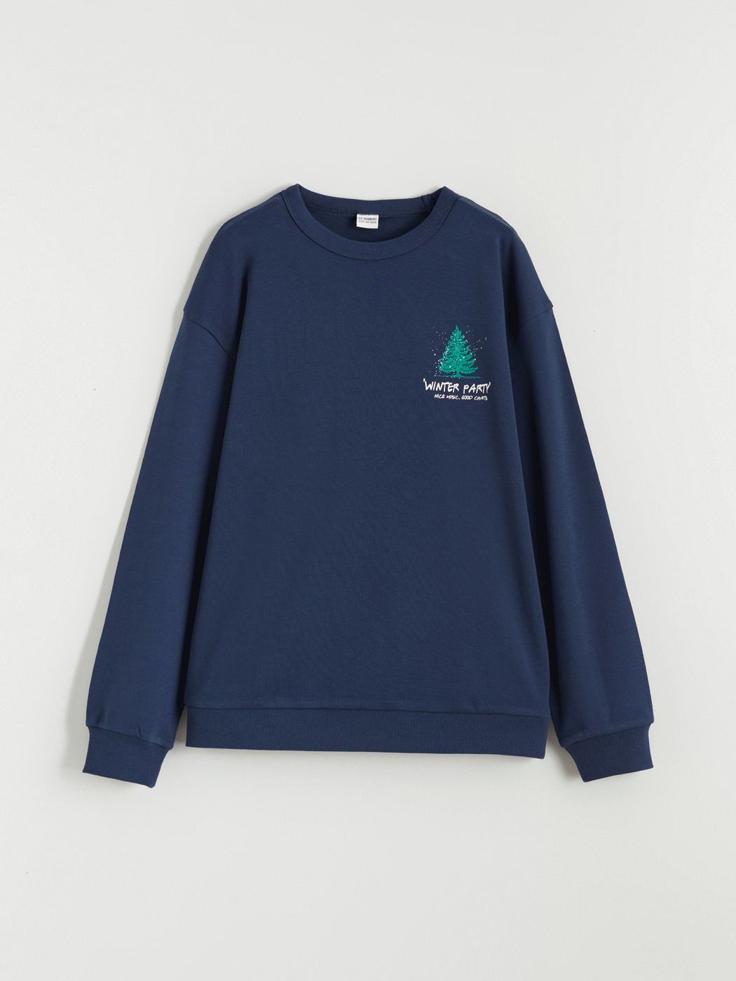 LCW Kids Lacivert Bisiklet Yaka Baskılı Erkek Çocuk Tişört