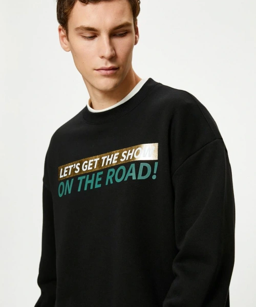 Koton 4wam70394mk Erkek Sweat Siyah