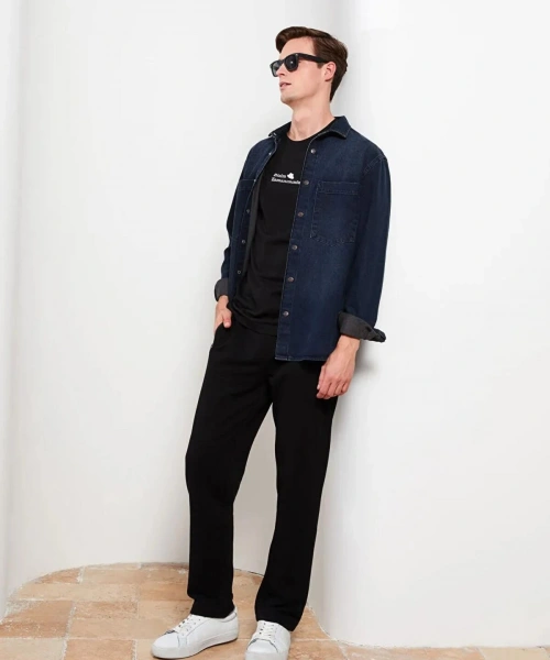 LCWAIKIKI Basic Siyah Rahat Kalıp Erkek Eşofman Altı