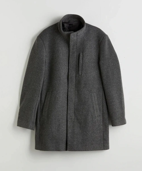 LCWAIKIKI Classic Büyük Beden Standart Kalıp Dik Yaka Erkek Kaşe Kaban