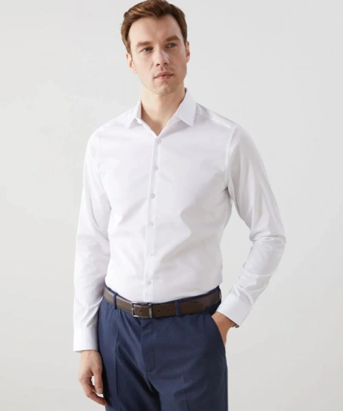 LCWAIKIKI Formal Slim Fit Uzun Kollu Gabardin Erkek Gömlek-9