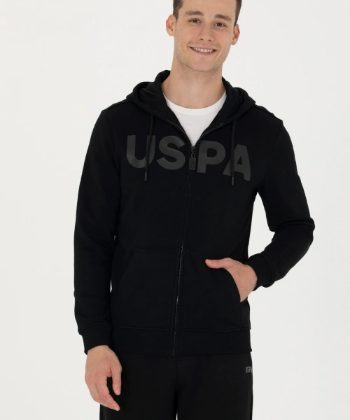 U.S. POLO ERKEK KAPİŞONLU SPOR SWEATSHIRT G081SZ082.000.1639014 GAREN 046 SİYAH 2XL