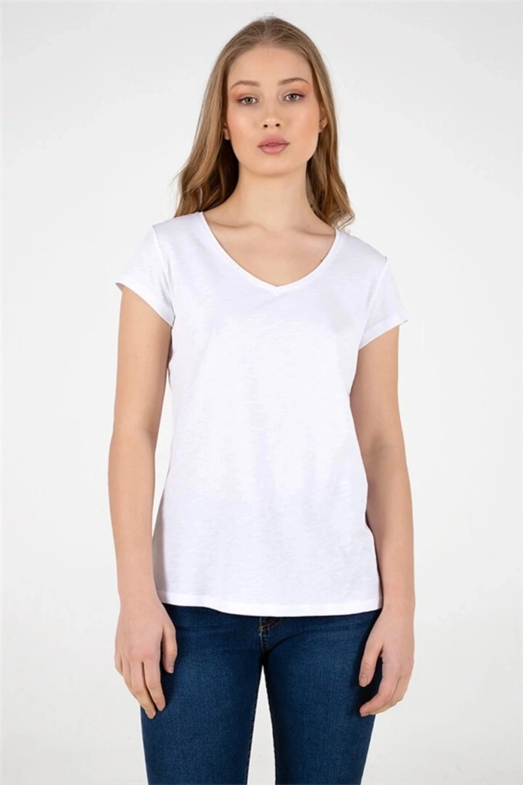 22y0147k1 Kadın T-shirt Beyaz