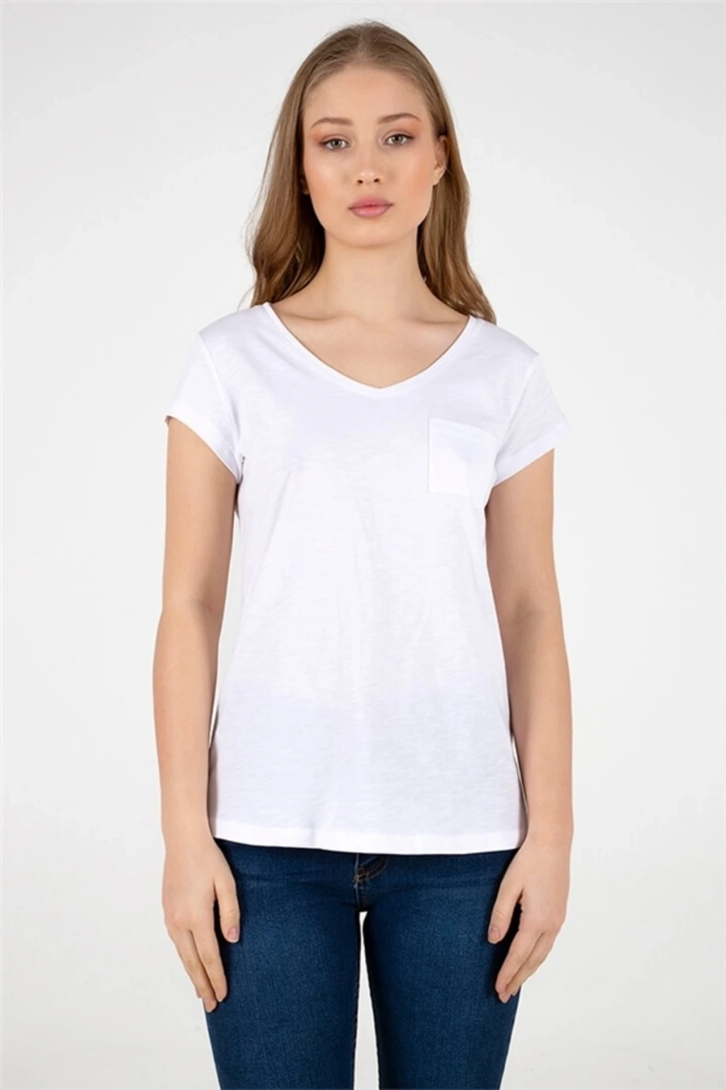 22y0147k1 Kadın T-shirt Beyaz