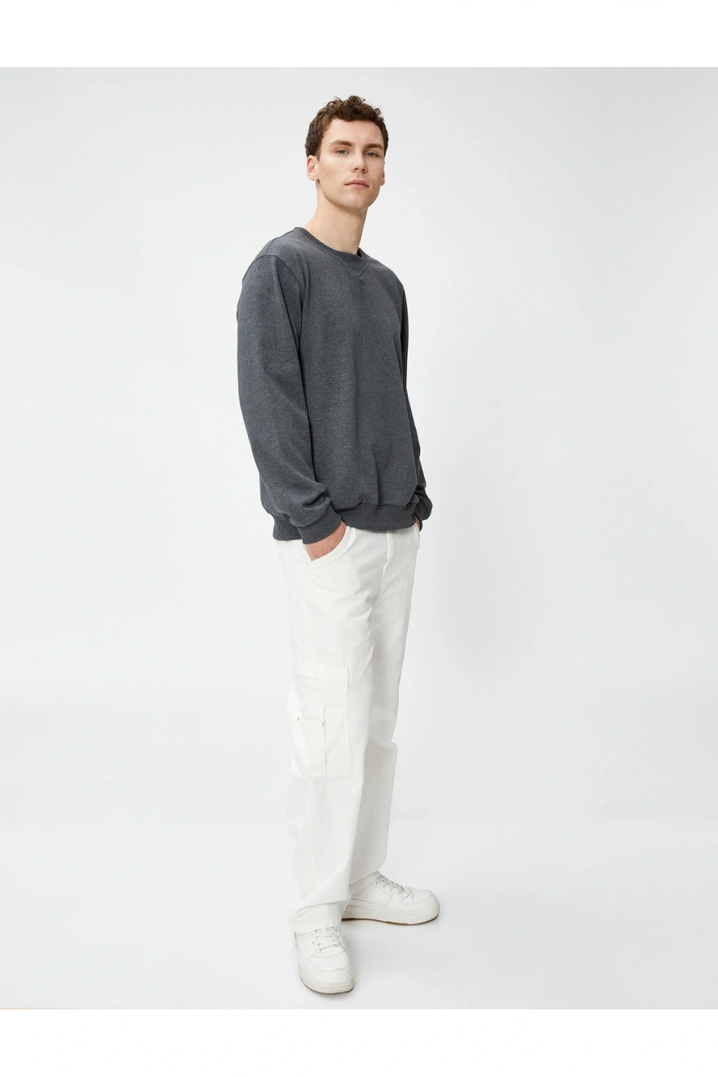 4WAM70127MK Koton Erkek Sweat ANTRASİT