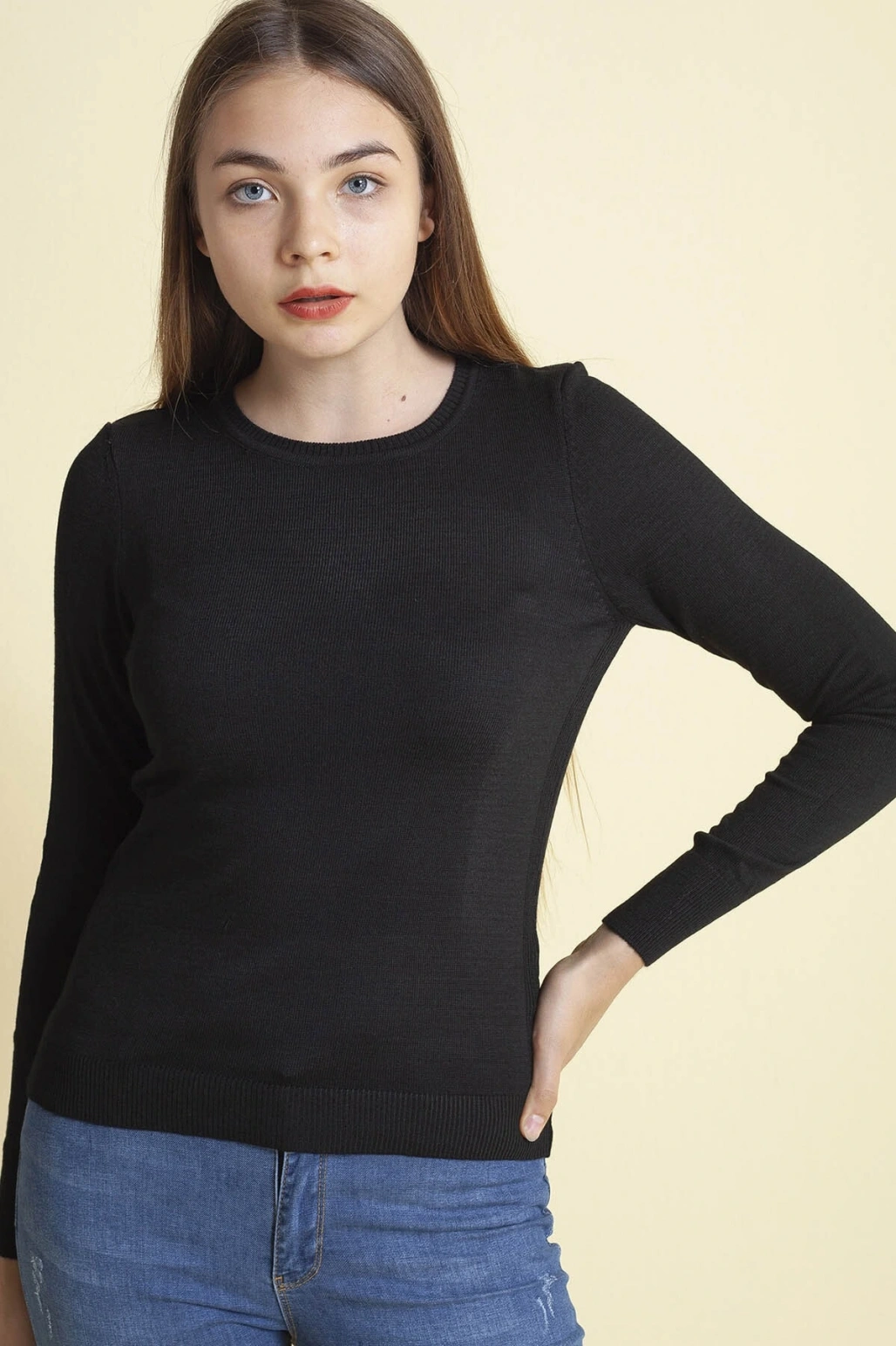 Bisiklet Yaka Kadın Kazak