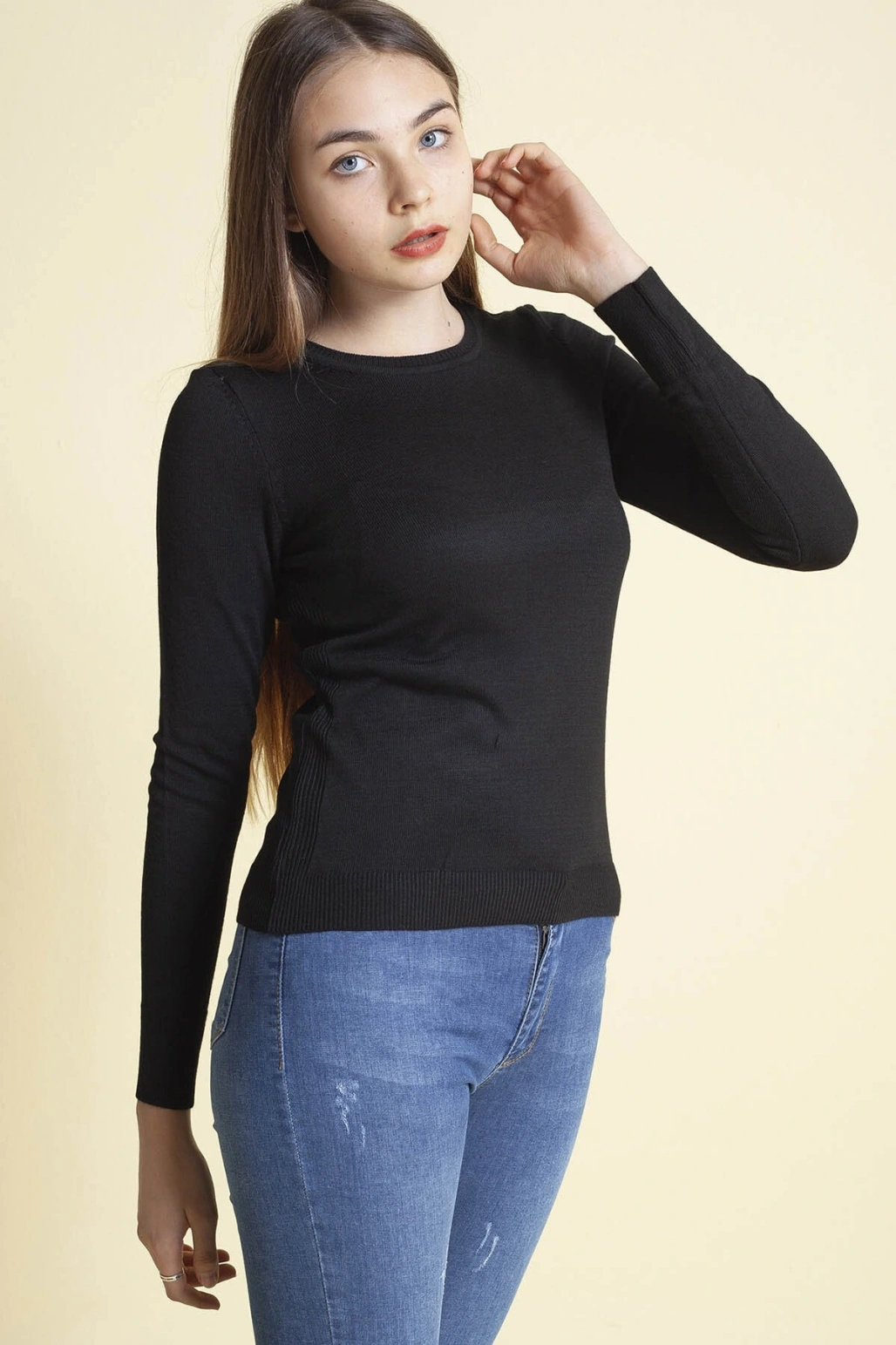 Bisiklet Yaka Kadın Kazak