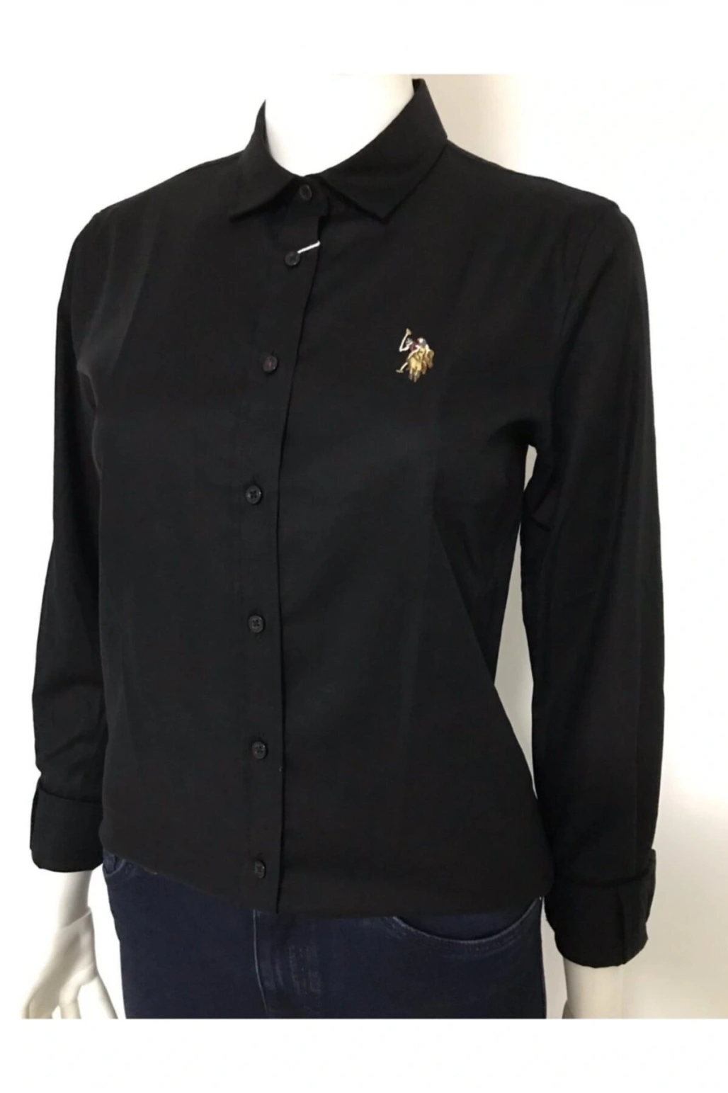 Kadın Siyah Regular Gömlek