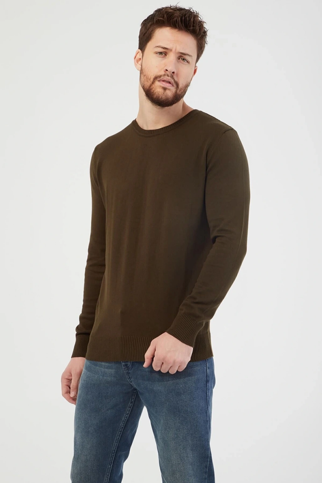 Bisiklet Yaka Kazak Haki / Khaki