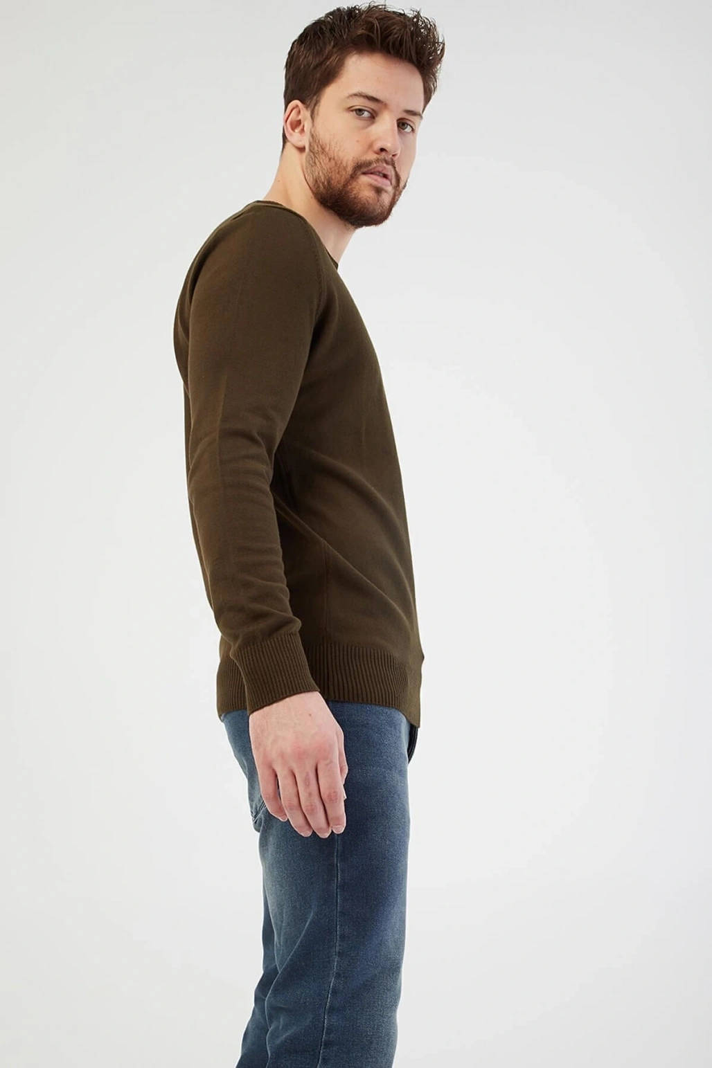 Bisiklet Yaka Kazak Haki / Khaki