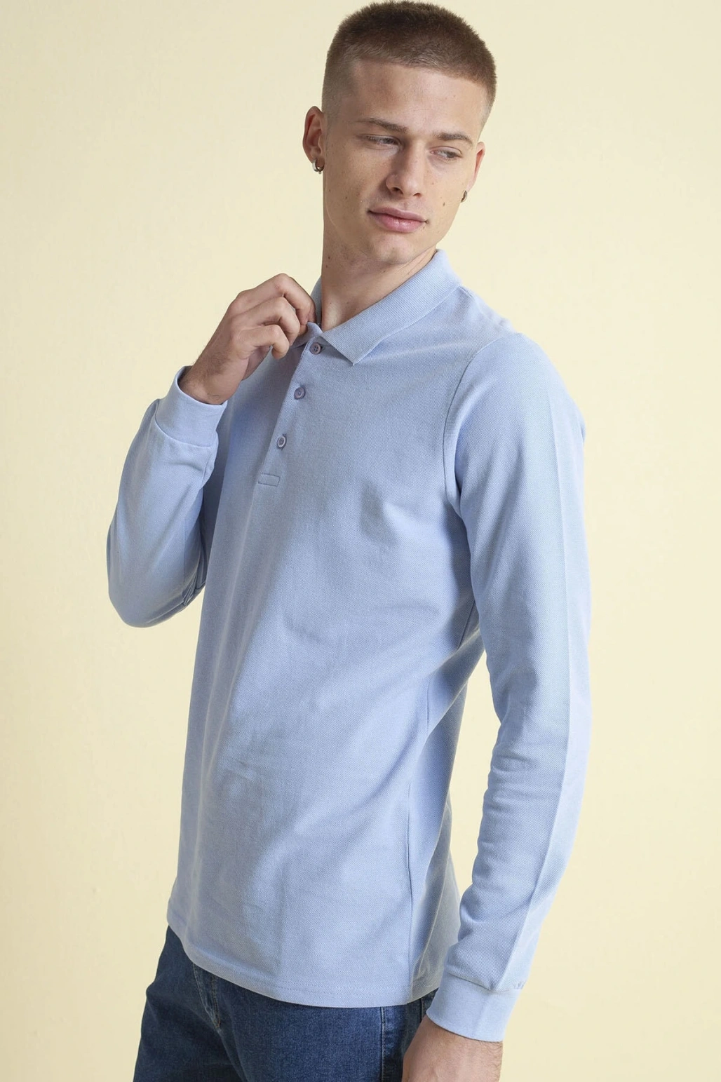 Polo Yaka Sweatshirt Mavi