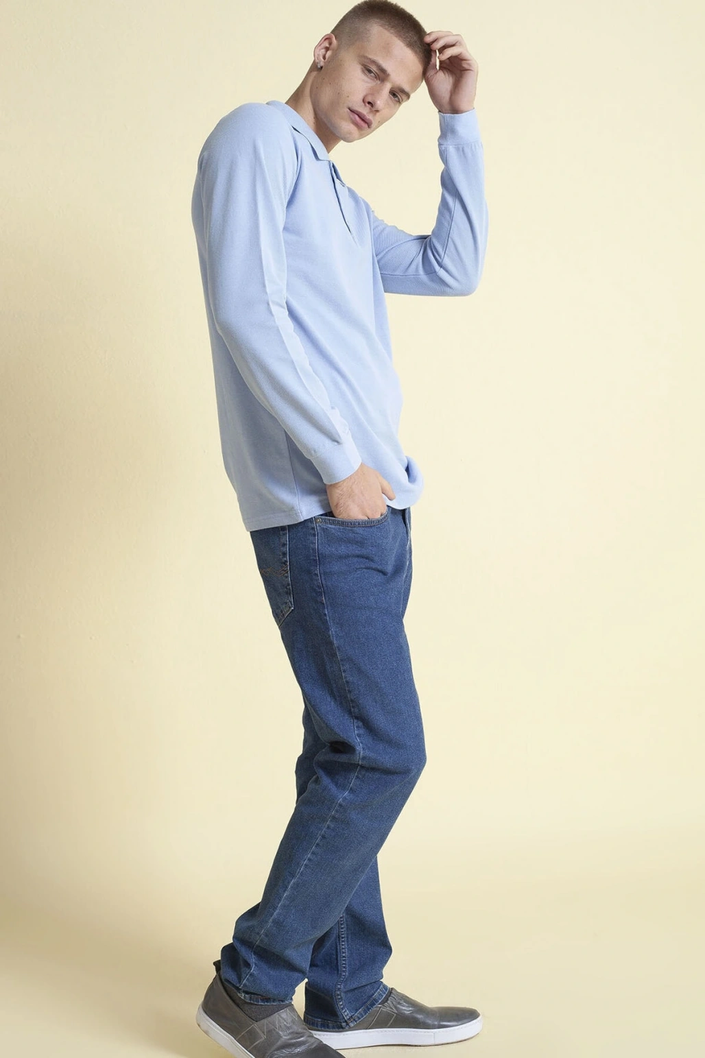 Polo Yaka Sweatshirt Mavi