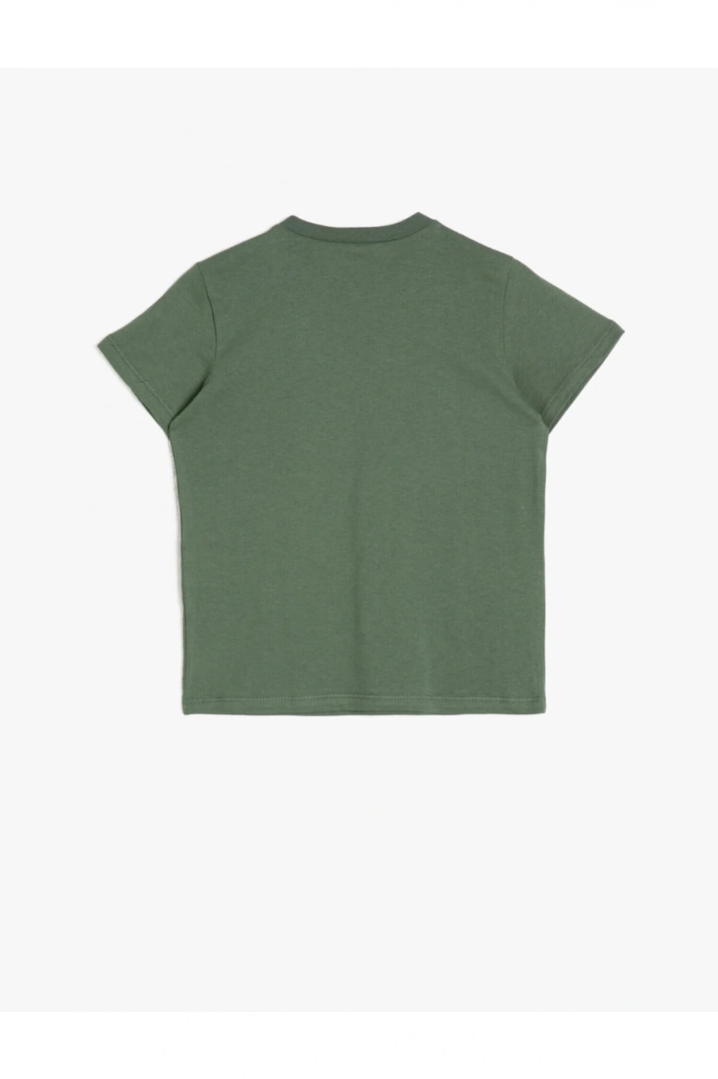 Erkek Çocuk Yeşil Bisiklet Yaka Baskılı   T-Shirt