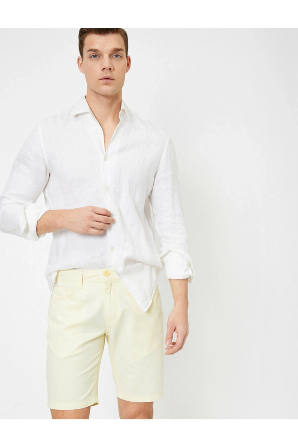 Erkek Cep Detayli Slim Fit Sort