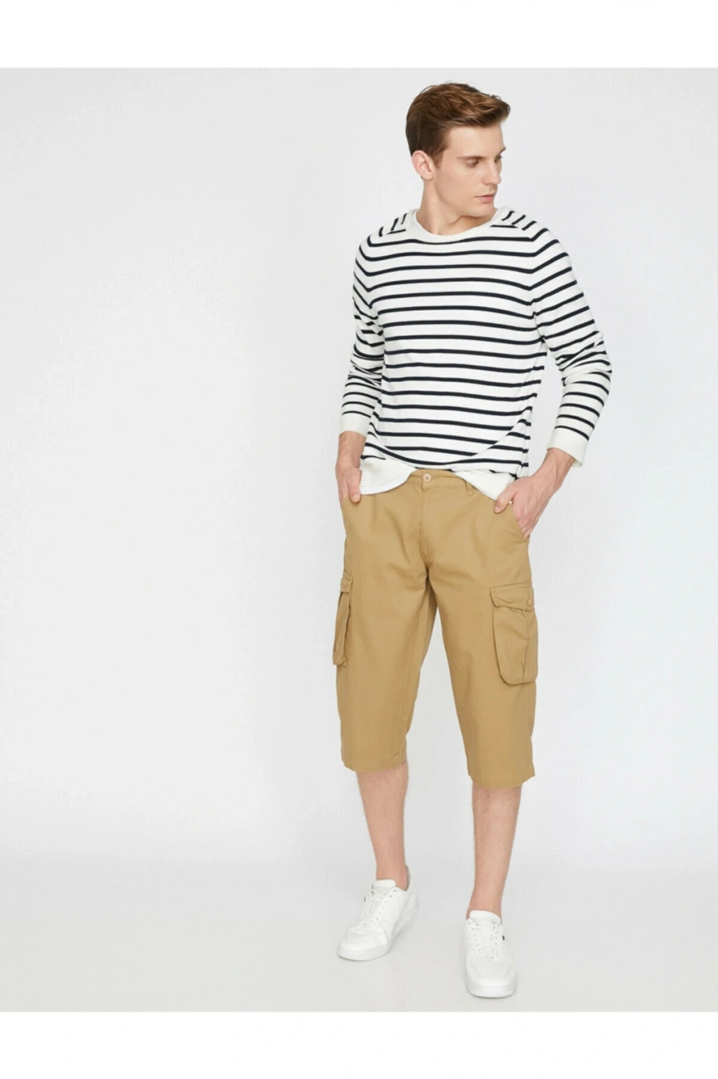 Erkek Kahve Cep Detayle Sort