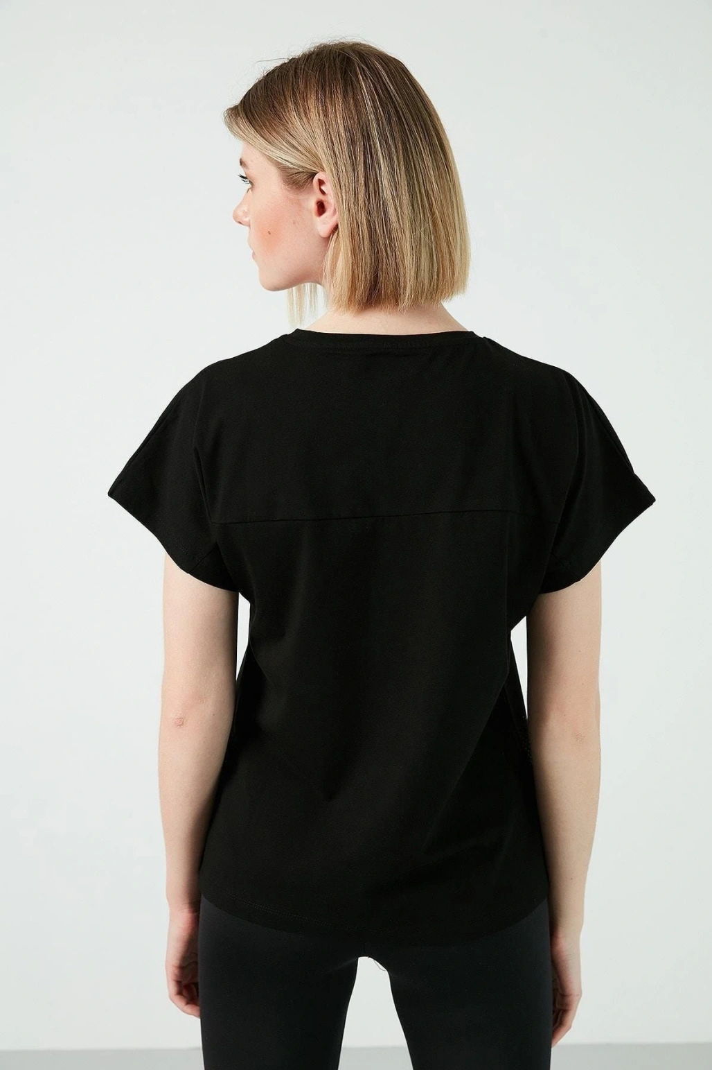 Slim Fit Baskılı Bisiklet Yaka Pamuklu T Shirt Kadın