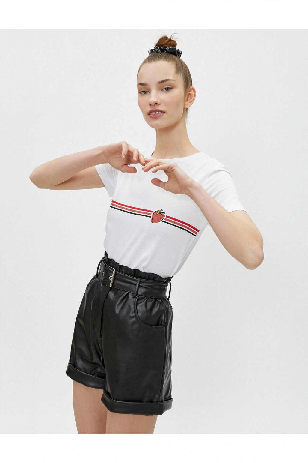 Baskılı Tişört Bisiklet Yaka Pamuklu