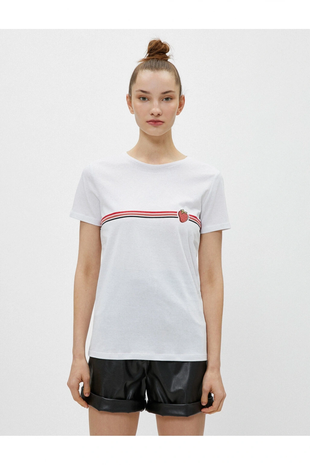 Baskılı Tişört Bisiklet Yaka Pamuklu