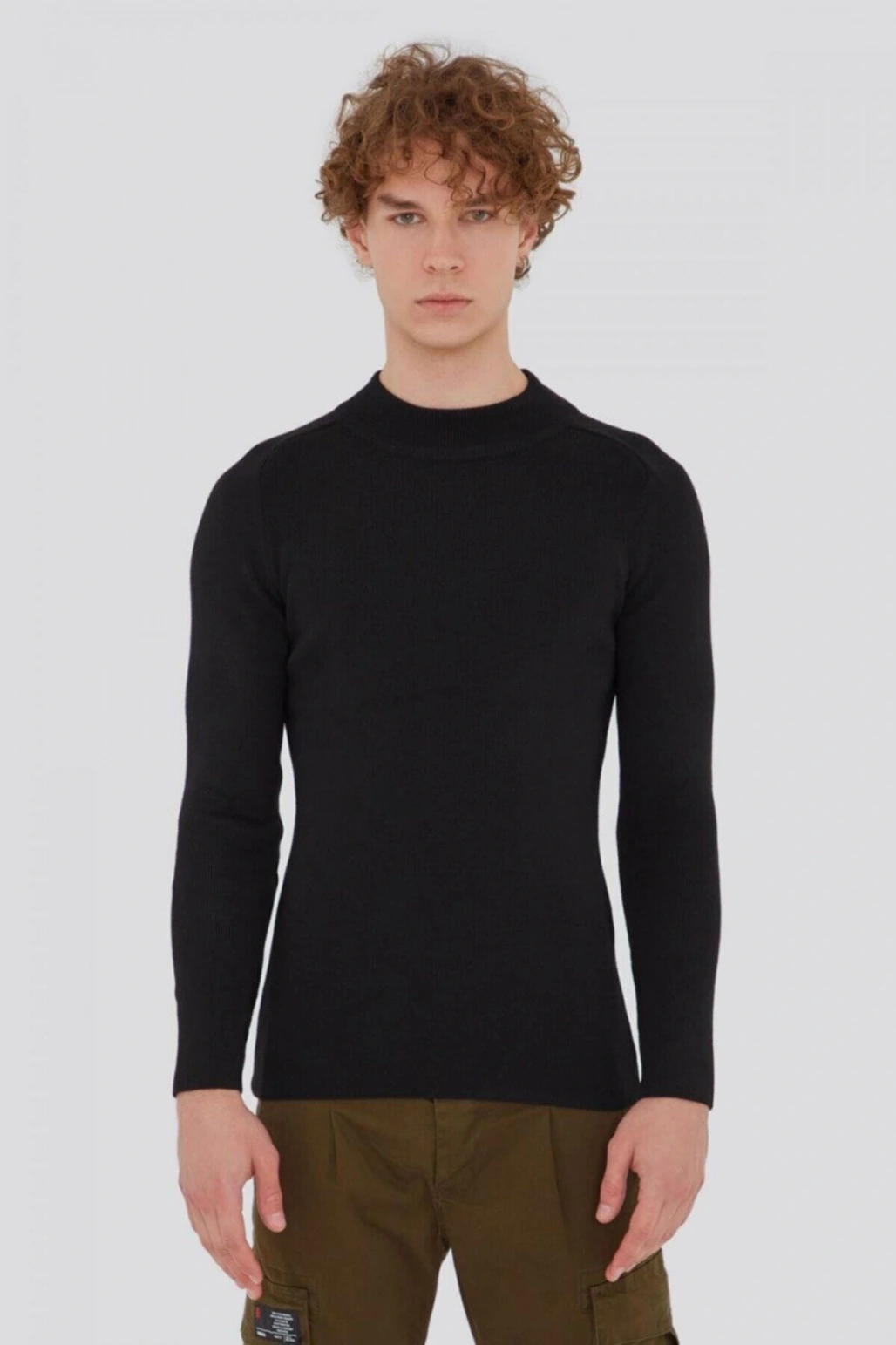 21k0316e1 Erkek Balıkçı Yaka Kazak