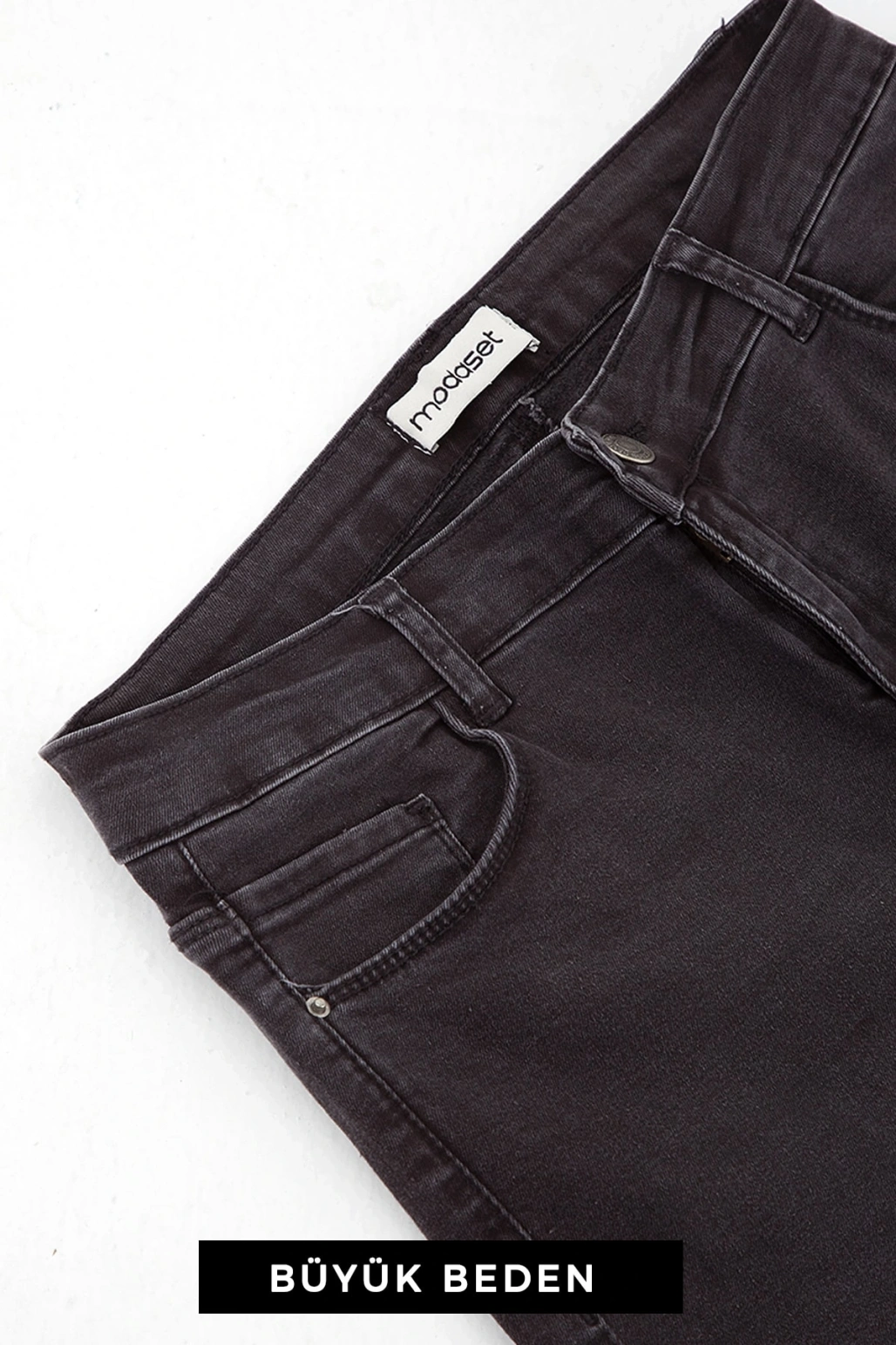 Büyük Beden Jean Pantolon Antrasit