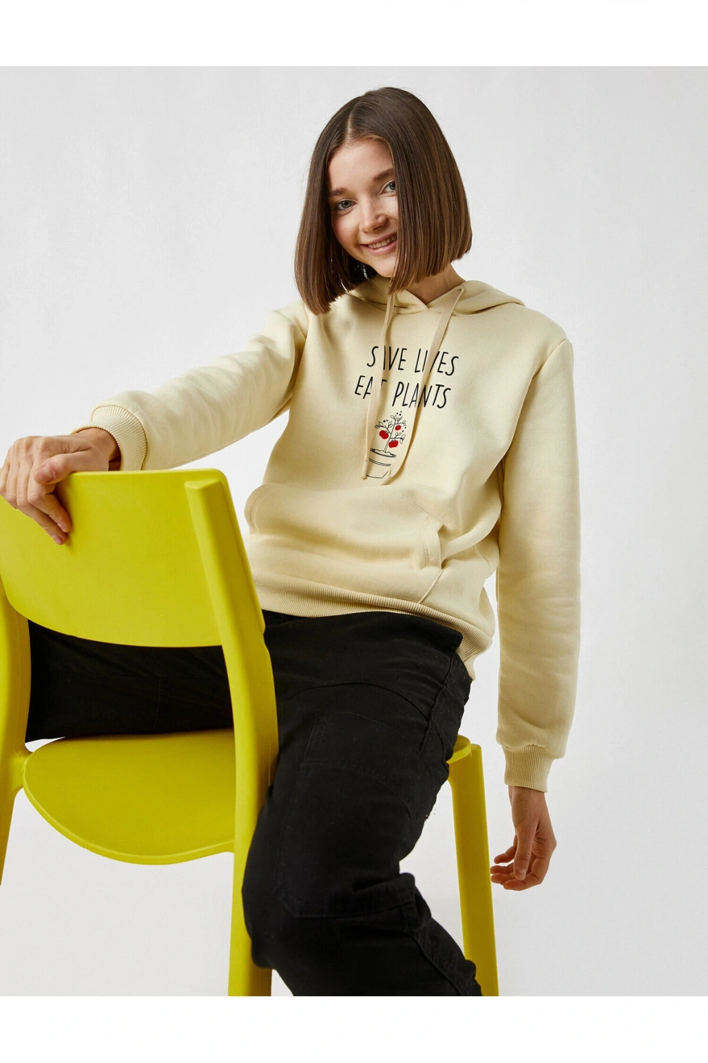 Baskılı Kapüşonlu Sweatshirt