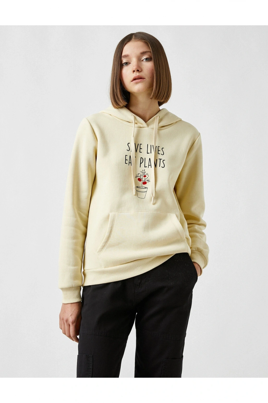 Baskılı Kapüşonlu Sweatshirt
