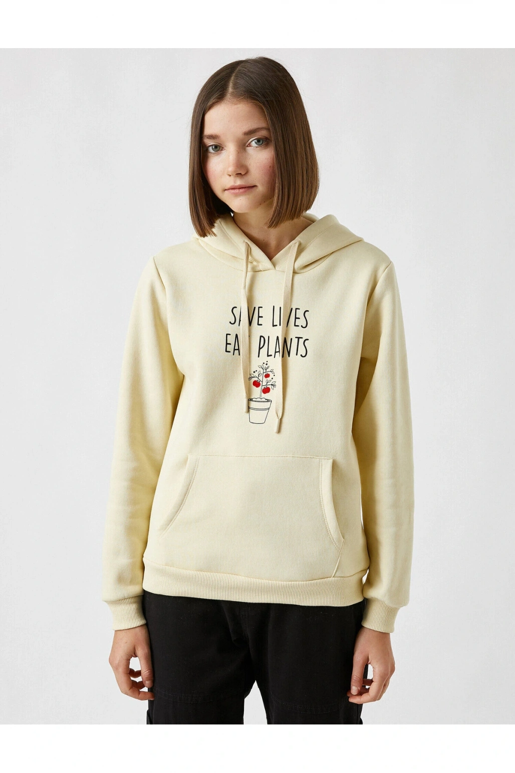 Baskılı Kapüşonlu Sweatshirt