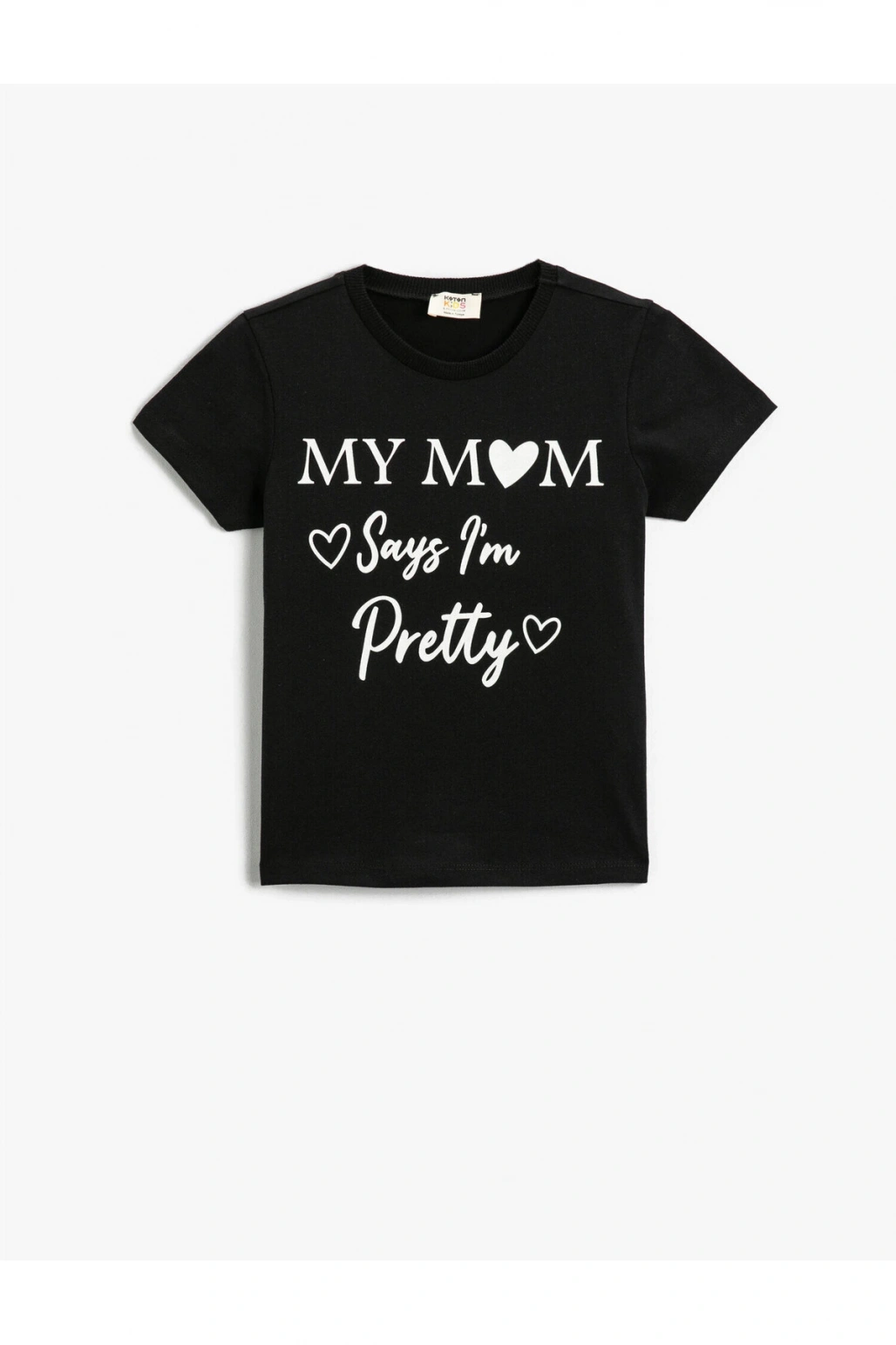 Slogan Baskılı Kısa Kollu Tişört Pamuklu