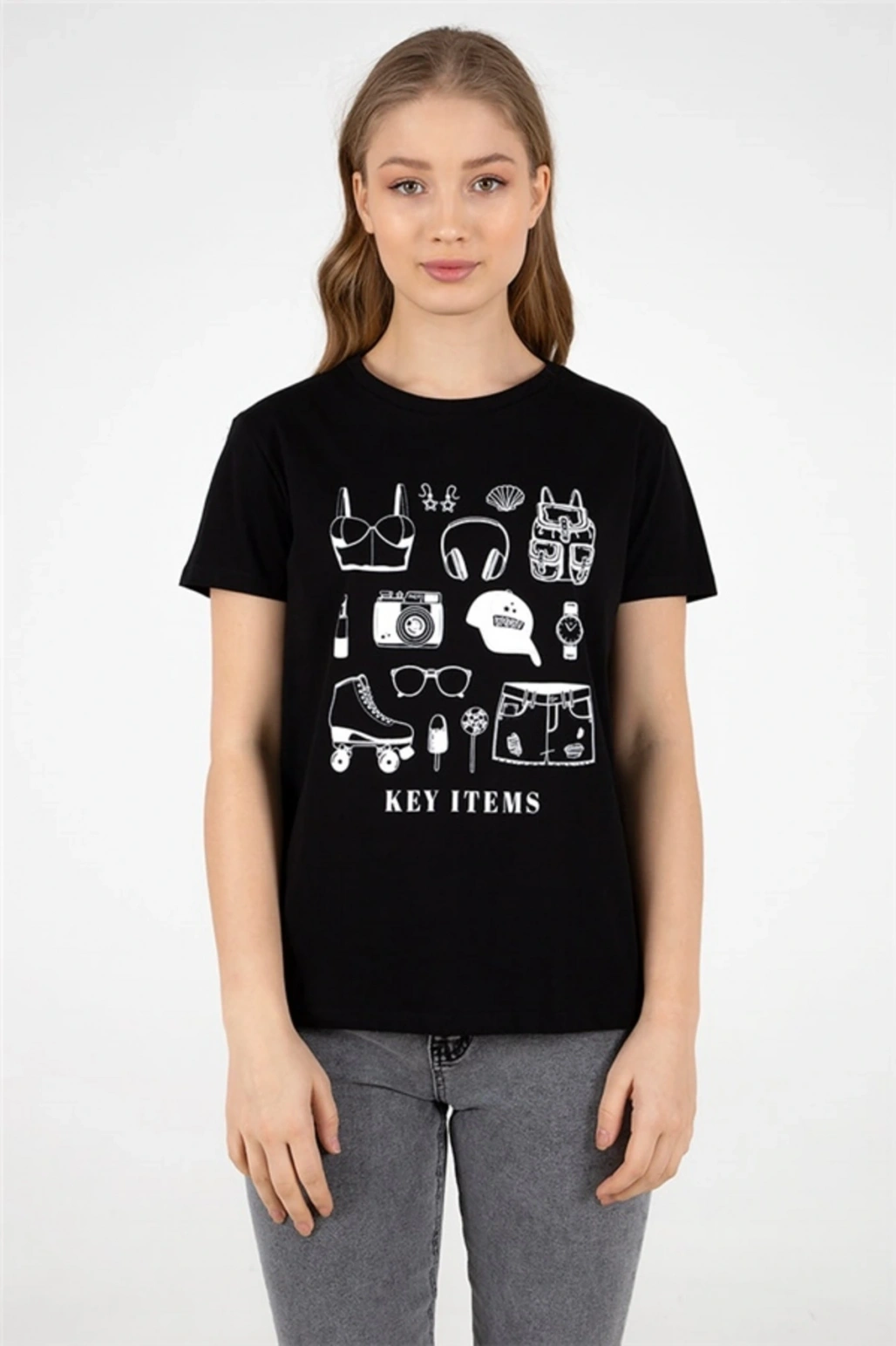 Baskılı Tişört Siyah