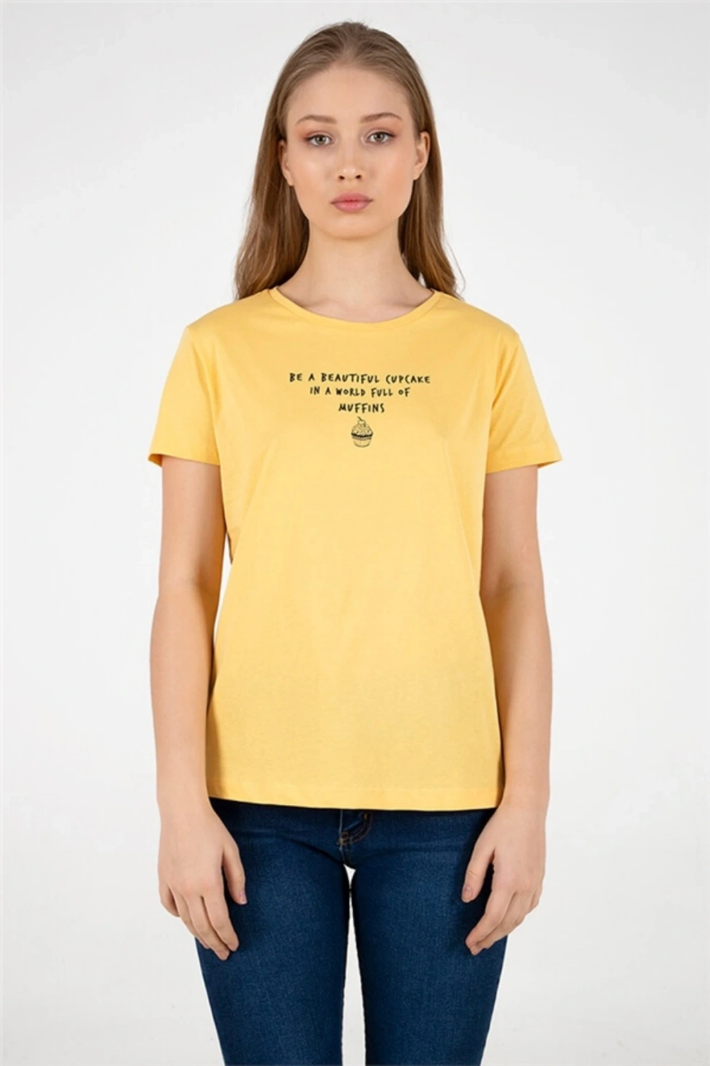 Baskılı Tişört Sarı