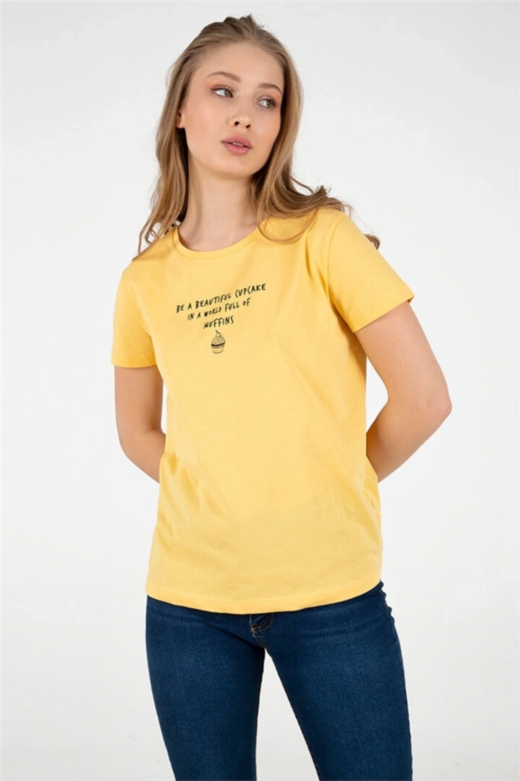 Baskılı Tişört Sarı