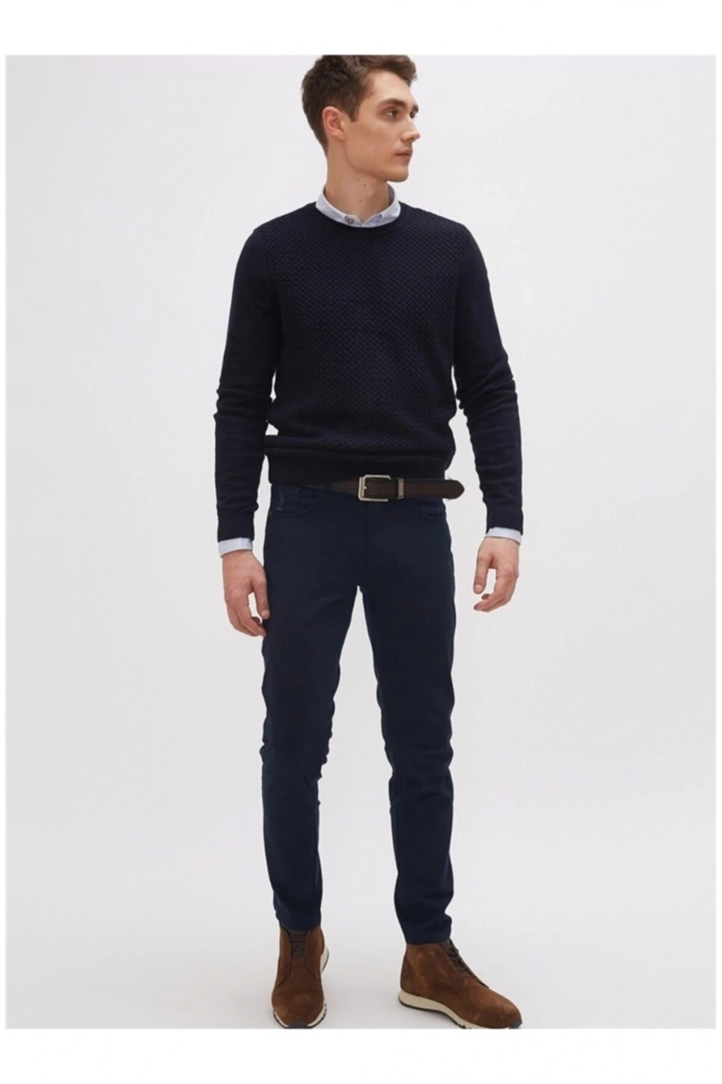 Erkek Lacivert Düz Pantolon