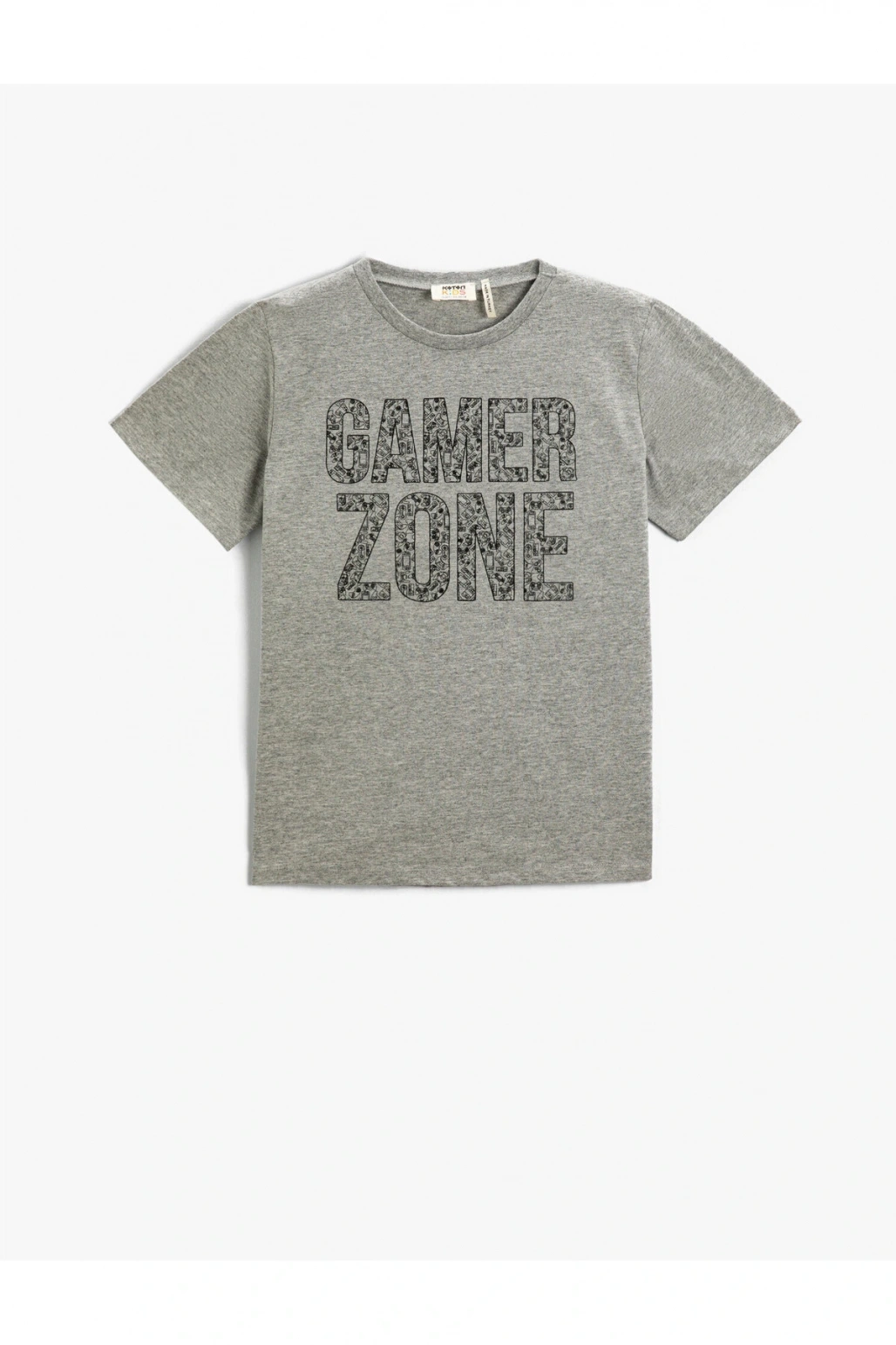 Slogan Baskılı Kısa Kollu Tişört Bisiklet Yaka